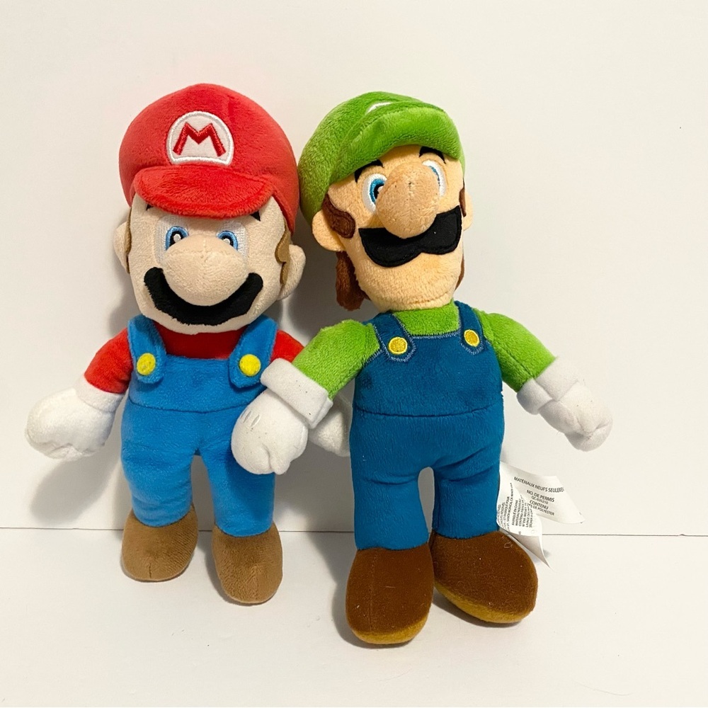 Super Mario Luigi + Mario Plush Nintendo Stuffed Animal Toy Lot Bundle Soft Doll
